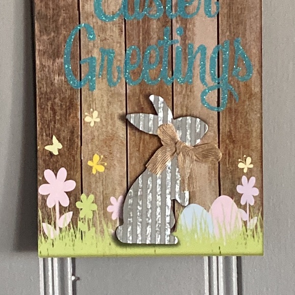 2/$20 NWT Beautiful Glittered Easter Blessings Die Cast Metal 🐇 Decoration Sign - Picture 12 of 17
